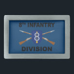 8th Infantry Division - Crossed Rifles - With Text Belt Buckle<br><div class="desc">8th Infantry Division - Crossed Rifles - With Text</div>