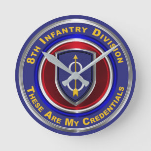 8th Infantry Division Keepsake Round Clock