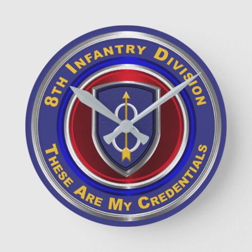 8th Infantry Division Keepsake Round Clock