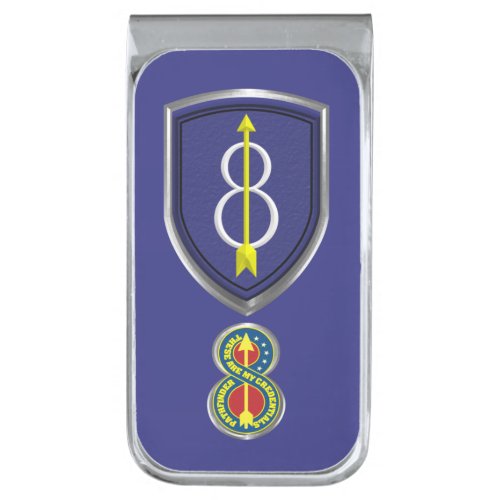 8th Infantry Division Pathfinder Division  Silver Finish Money Clip