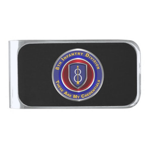 8th Infantry Division Pathfinder Division  Silver Finish Money Clip