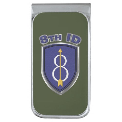 8th Infantry Division Pathfinder Division   Silver Finish Money Clip