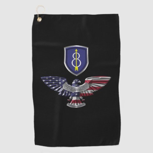 8th Infantry Division Pathfinder Eagle Golf Towel