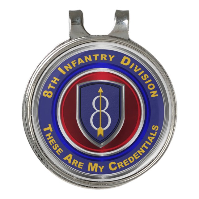 8th Infantry Division “Pathfinder”  Golf Hat Clip (Front)