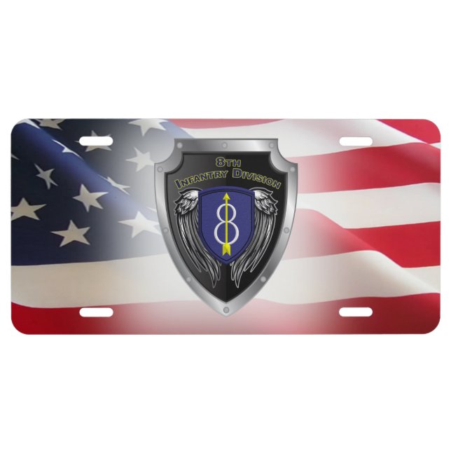 :  8th Infantry Division “Pathfinder” Shield License Plate (Front)