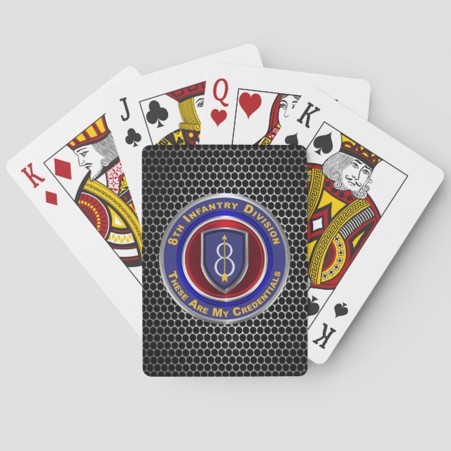 8th Infantry Division Poker Cards (Back)