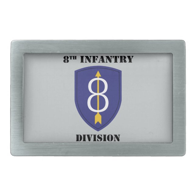 8th infantry Division With Text Belt Buckle (Front)