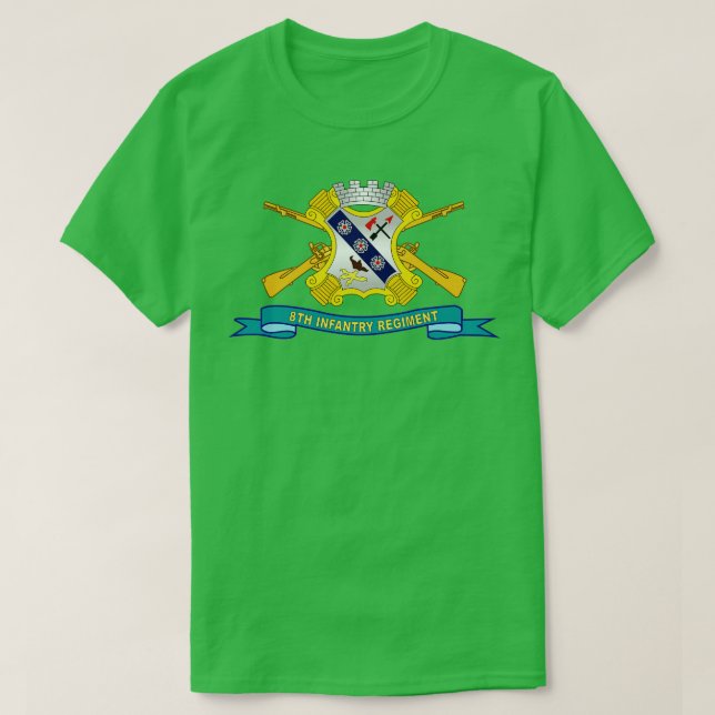 8th Infantry Regiment w Br Ribbon X T-Shirt (Design Front)