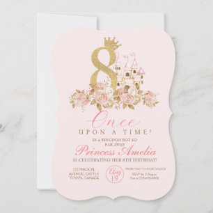 8th Little Princess Birthday Invitation