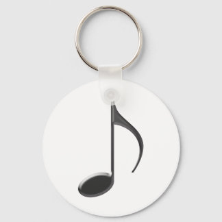 8th Music Note Black Keychain