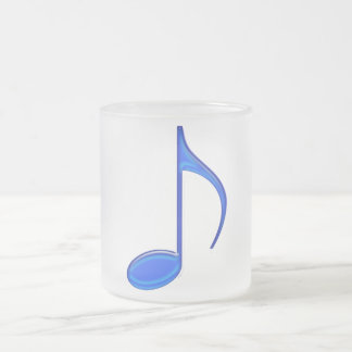 8th Note Blue Large 2010 Frosted Glass Coffee Mug