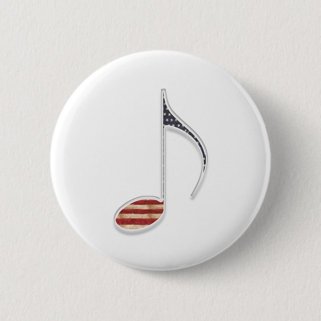 8th Note US Flag Button (Front)