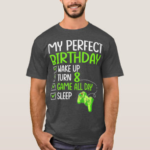 8th Perfect Birthday Gaming 8 Years Old Gamer T-Shirt