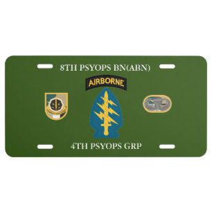 8TH PSYOPS BN(ABN) 4TH PSYOPS GROUP LICENSE PLATE