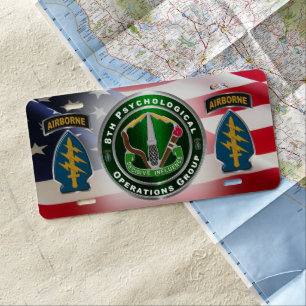 8th PSYOPS Psychological Operations Group Airborne License Plate