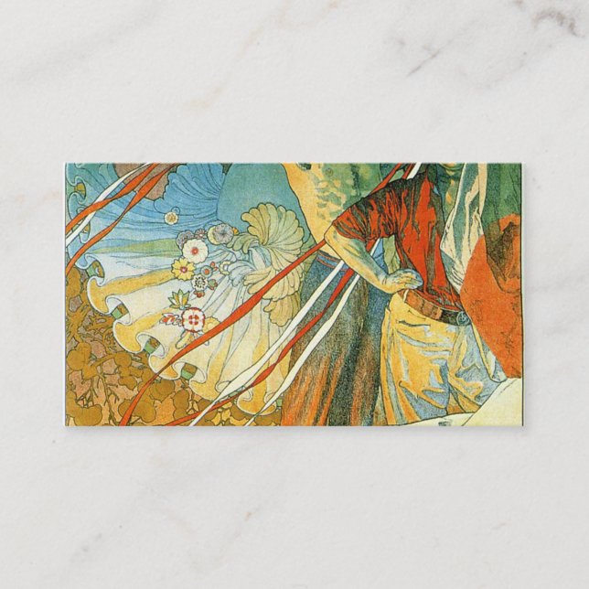 8th Sokol Festival Alphonse Mucha Business Card (Front)