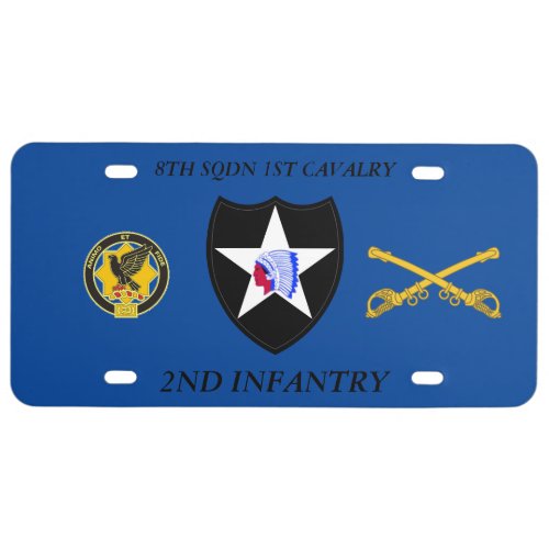 8TH SQDN 1ST CAVALRY 2ND INFANTRY LICENSE PLATE