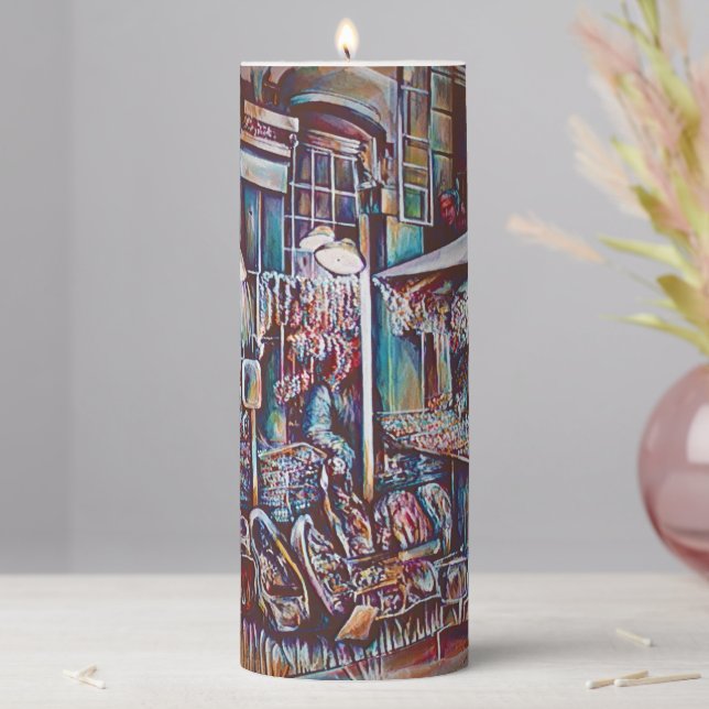 8th Street Rings Pillar Candle (In Situ)