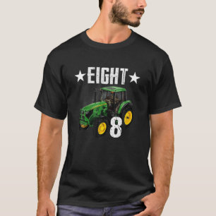 8Th Tractor Birthday Party Farm Educational 8 Year T-Shirt