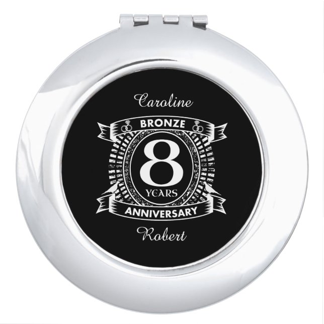 8TH wedding anniversary bronze Compact Mirror (Front)
