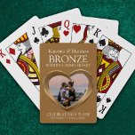 8th Wedding Anniversary Bronze Heart Photo Playing Cards at Zazzle