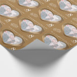 8th wedding anniversary bronze heart photo wrap wrapping paper<br><div class="desc">Wedding anniversary wrapping paper in bronze colored tones. Personalize this anniversary paper with your own photo and relatives or friends name and anniversary year. Currently reads To our Daughter and Son-in-law Happy Anniversary 8 years. Bronze effect in a heart shape printed graphics 8th Wedding Anniversary wrapping paper ideal to wrap...</div>