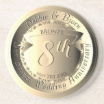 8th Wedding Anniversary Bronze Medallion Image Coaster<br><div class="desc">Every couple deserves a metal for their anniversary and with this understated design,  isn't this a handsome anniversary marking  gift!?</div>