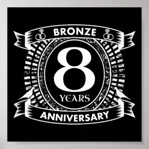 8TH wedding anniversary bronze Poster