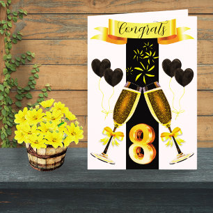 8th Wedding Anniversary Card Bronze Couple Heart