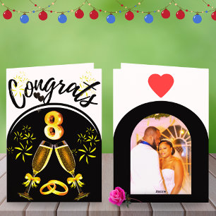 8th Wedding Anniversary Card Bronze Couple Photo