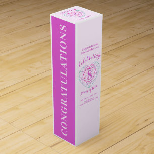 8th Wedding Anniversary heart two-toned tourmaline Wine Box