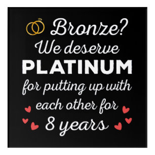8th Wedding Anniversary I - Bronze Funny Couple Acrylic Print