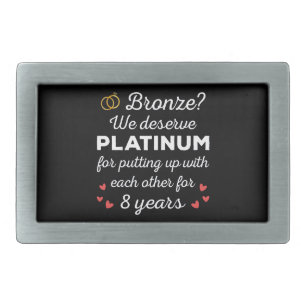 8th Wedding Anniversary I - Bronze Funny Couple Belt Buckle