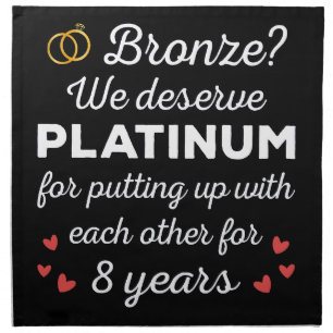 8th Wedding Anniversary I - Bronze Funny Couple Cloth Napkin