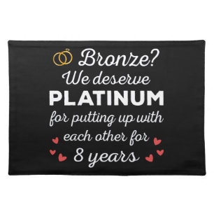 8th Wedding Anniversary I - Bronze Funny Couple Cloth Placemat