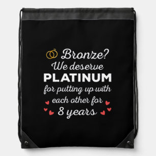 8th Wedding Anniversary I - Bronze Funny Couple Drawstring Bag