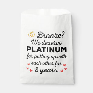 8th Wedding Anniversary I - Bronze Funny Couple Favor Bag