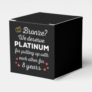 8th Wedding Anniversary I - Bronze Funny Couple Favor Boxes