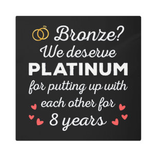 8th Wedding Anniversary I - Bronze Funny Couple Metal Print