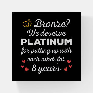 8th Wedding Anniversary I - Bronze Funny Couple Paperweight
