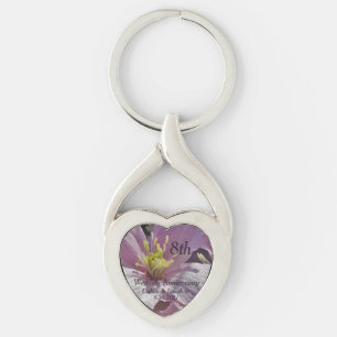 8th Wedding Anniversary Keychain