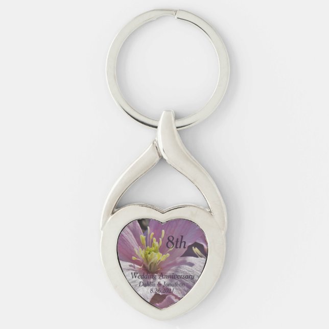 8th Wedding Anniversary   Keychain (Front)