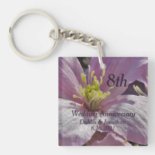 8th Wedding Anniversary Keychain