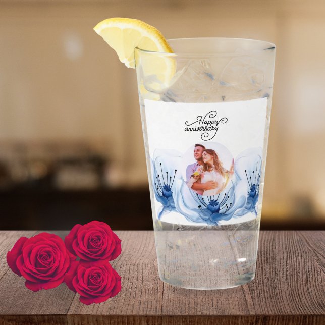 8th Wedding Anniversary Romantic Floral Keepsake Glass (Creator Uploaded)