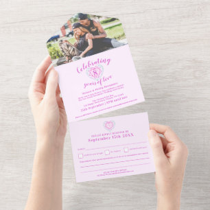 8th wedding anniversary RSVP two-toned tourmaline All In One Invitation