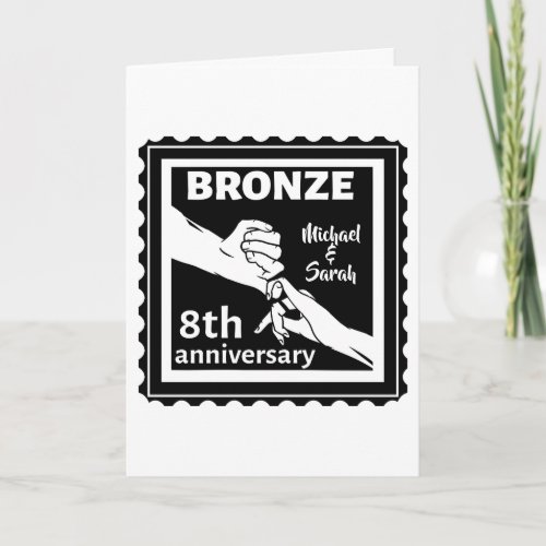 8th wedding anniversary traditional gift bronze card