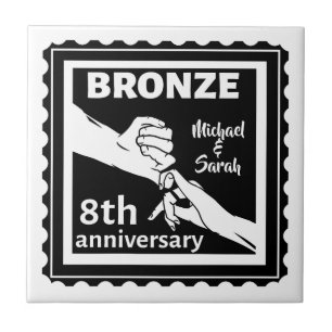 8th wedding anniversary traditional gift bronze ceramic tile