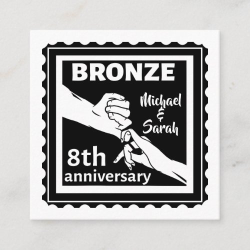 8th wedding anniversary traditional gift bronze enclosure card