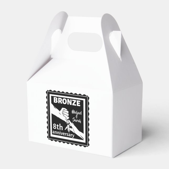 8th wedding anniversary traditional gift bronze favor boxes (Front Side)