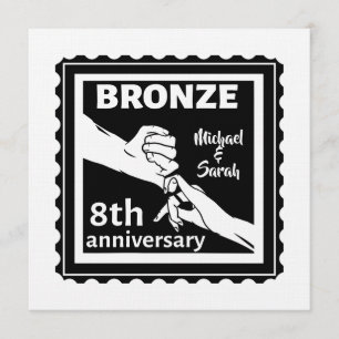 8th wedding anniversary traditional gift bronze invitation